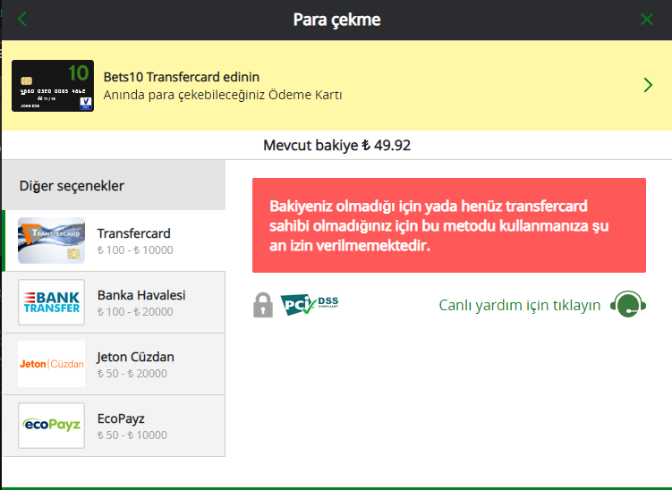 Bets10 Para Çekme